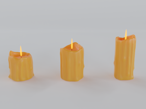 melted candles Model 3D