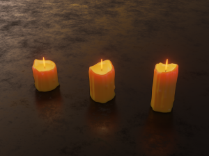 melted candles Model 3D