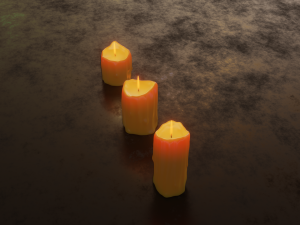 melted candles Model 3D