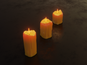 melted candles Model 3D