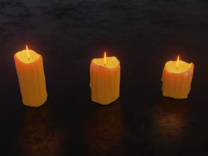 melted candles Model 3D