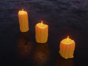melted candles Model 3D
