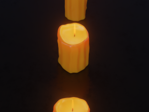 melted candles Model 3D