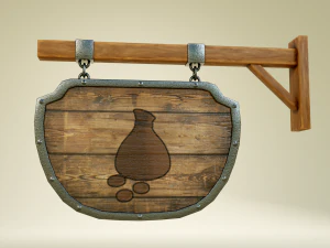 medival sign set 3D Model