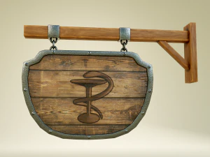 medival sign set 3D Model