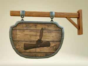medival sign set 3D Model