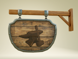 medival sign set 3D Модель