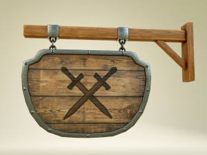 medival sign set 3D Модель