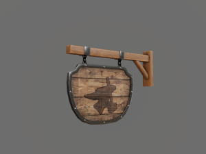 medival sign set 3D Модель