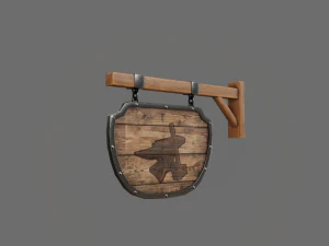 medival sign set 3D Model