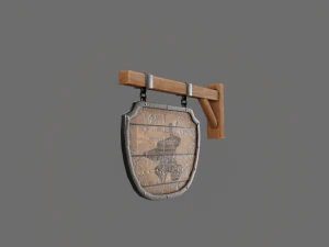 medival sign set 3D Model