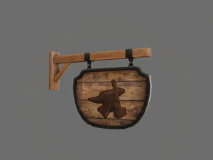 medival sign set 3D Model