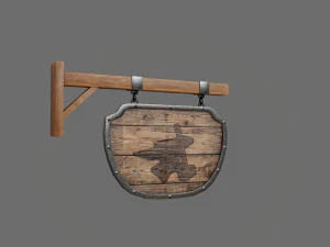 medival sign set 3D Model
