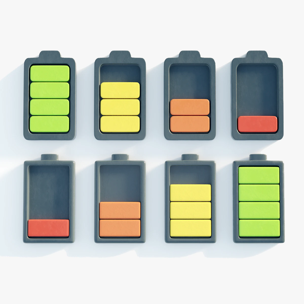 battery icons 3D Model .c4d .max .obj .3ds .fbx .stl .blend 