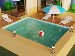 modern house scene Model 3D