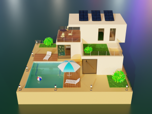 modern house scene Model 3D