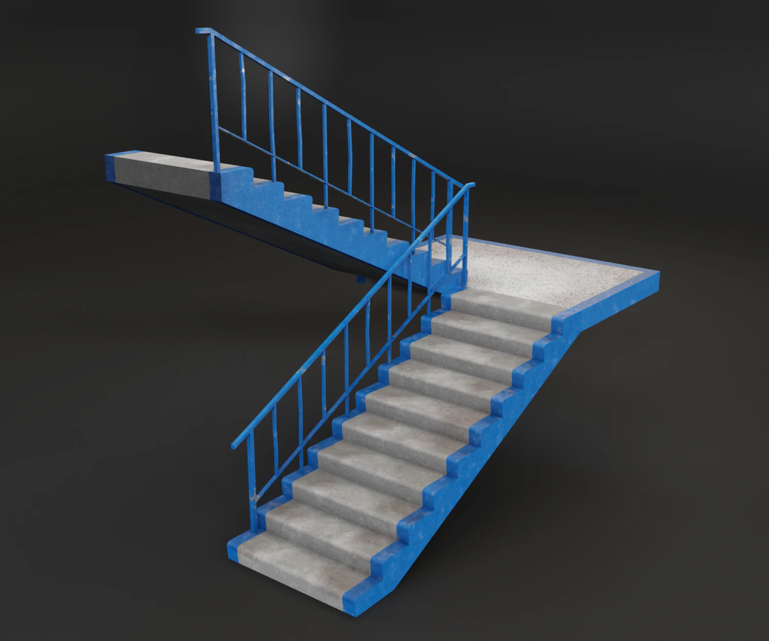 concrete stairs 3D Model .c4d .max .obj .3ds .fbx .stl .blend 