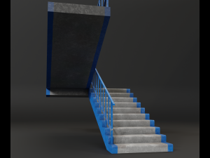 concrete stairs 3D Model