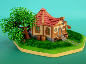 fantasy tavern scene 3D मॉडल