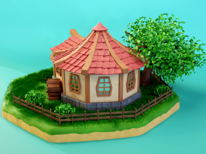 fantasy tavern scene 3D मॉडल