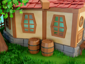 fantasy tavern scene 3D मॉडल