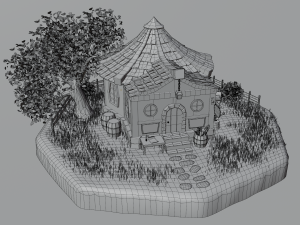 fantasy tavern scene 3D मॉडल