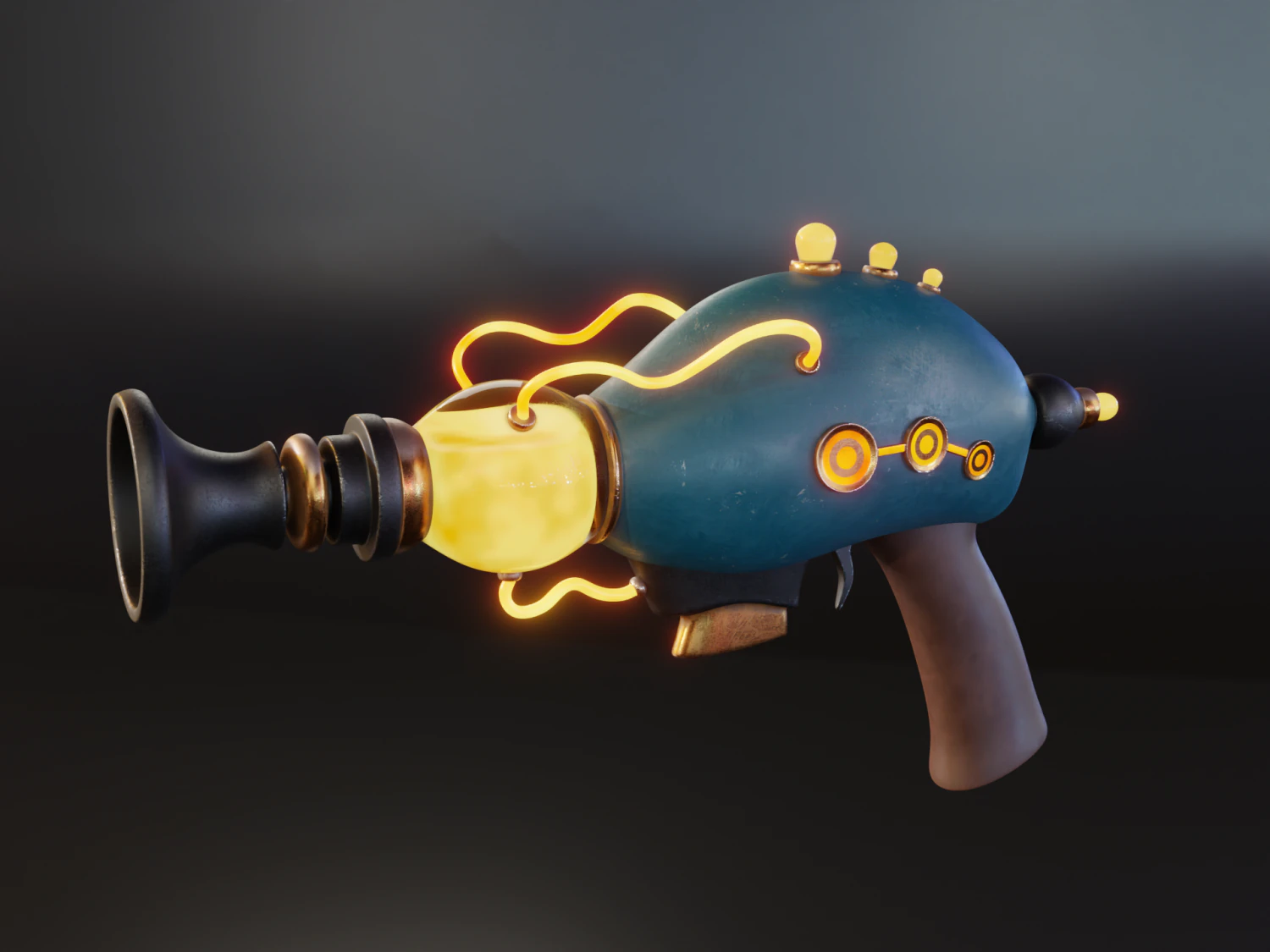sci-fi pistol 3D Model .c4d .max .obj .3ds .fbx .stl .blend