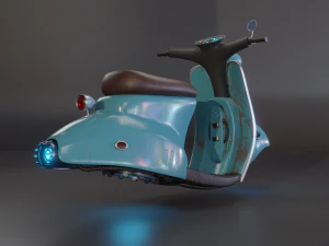 vurgulu bisiklet scooter 3D Model