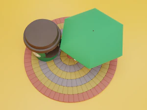 coffee cup kiosk scene 3D Model