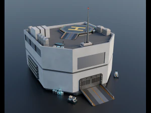 f&uuml;t&uuml;ristik end&uuml;striyel bina 3D Model