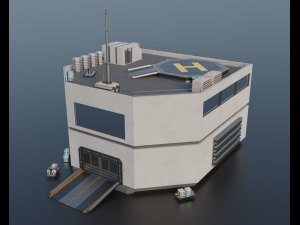 futuristic industrial building Modèle 3D