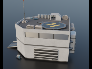 futuristic industrial building Modèle 3D