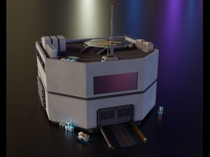futuristic industrial building Modèle 3D