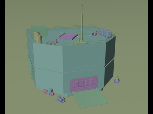futuristic industrial building Modèle 3D