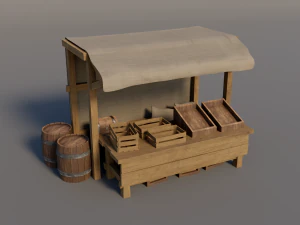 set di mercato medievale Modello 3D