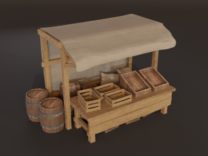 medieval market set 3D Модель