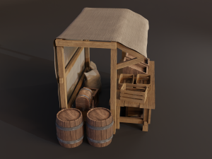 medieval market set 3D Модель