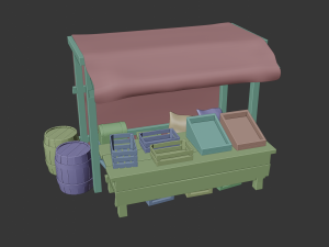 medieval market set 3D Модель