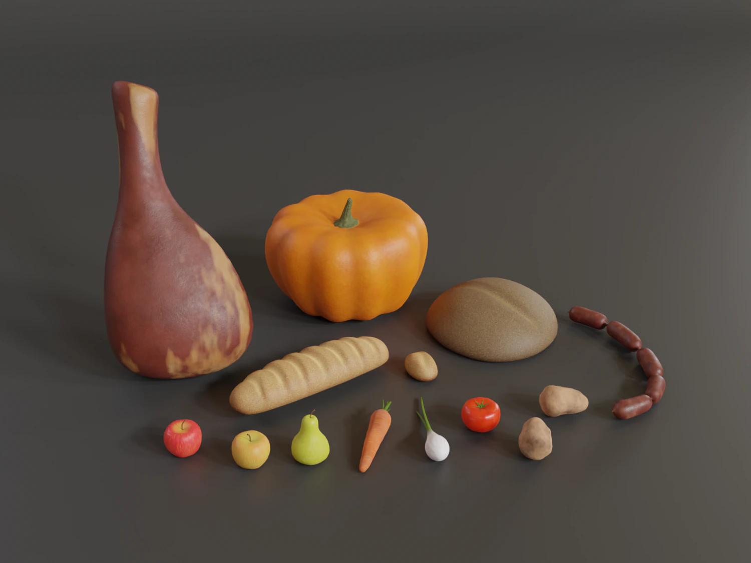 food set 3D Model .c4d .max .obj .3ds .fbx .stl .blend 