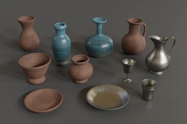 Orta&ccedil;ağ sofra takımı 3D Model .c4d .max .obj .3ds .fbx .stl .blend 