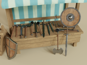 medieval market 3D 模型