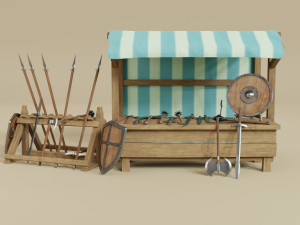 medieval market 3D 模型
