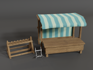 medieval market 3D 模型