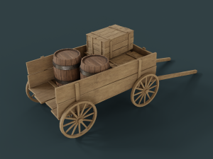 wooden cart 3D 모델