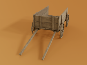 wooden cart 3D 모델