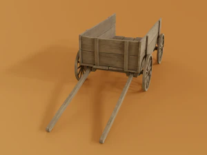 wooden cart 3D Model