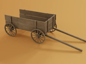 wooden cart 3D Model