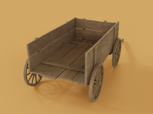 wooden cart 3D 모델