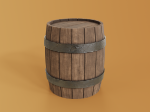 wooden cart 3D 모델