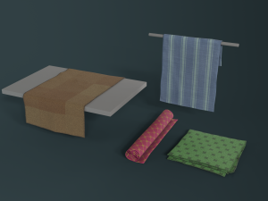 medieval cloth set Modello 3D